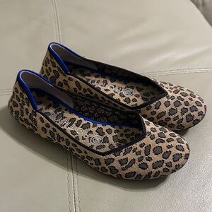 Rothy's Tan and Black Leopard Flats